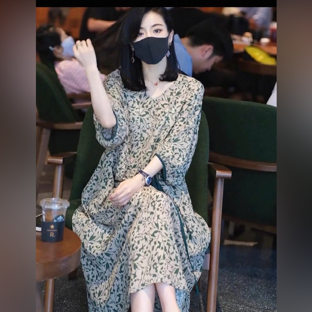 Floral Green Maxi Dress